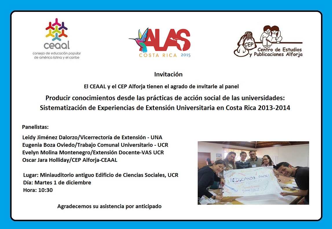 Invitacion Panel Universidades Extensión y Sistematizacion ALAS